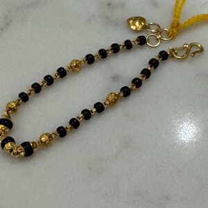 Black bead nazariya bracelet for new born babies
